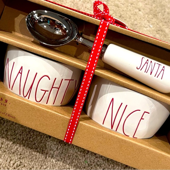 Rae Dunn Other - ⭐️BOGO FREE⭐️ Rae Dunn Naughty/Nice ice cream bowls with scoop
